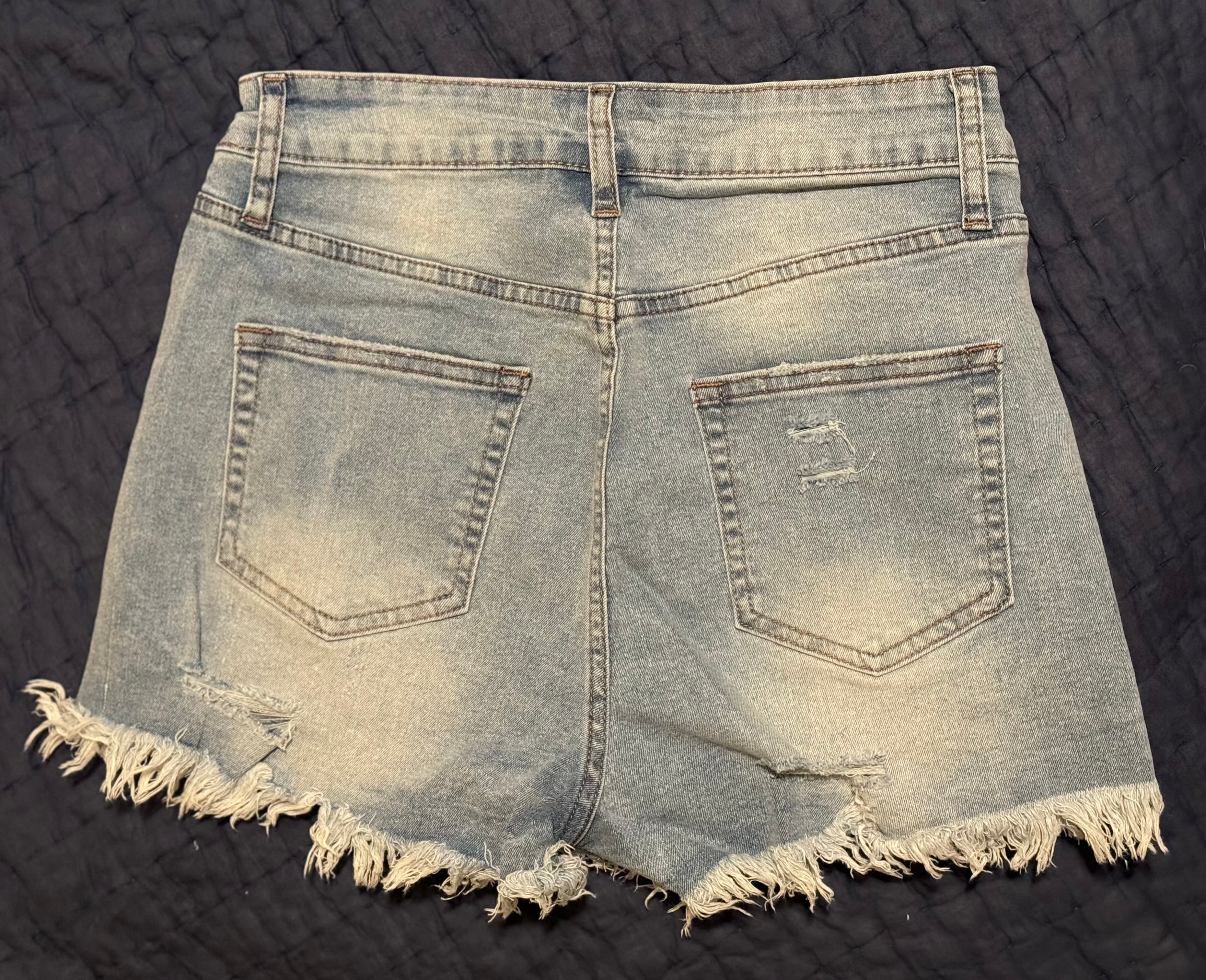 Light Blue Distressed Shorts