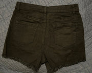 Black Distressed Denim Shorts