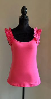 Ruffled Wide Strap Tank Top