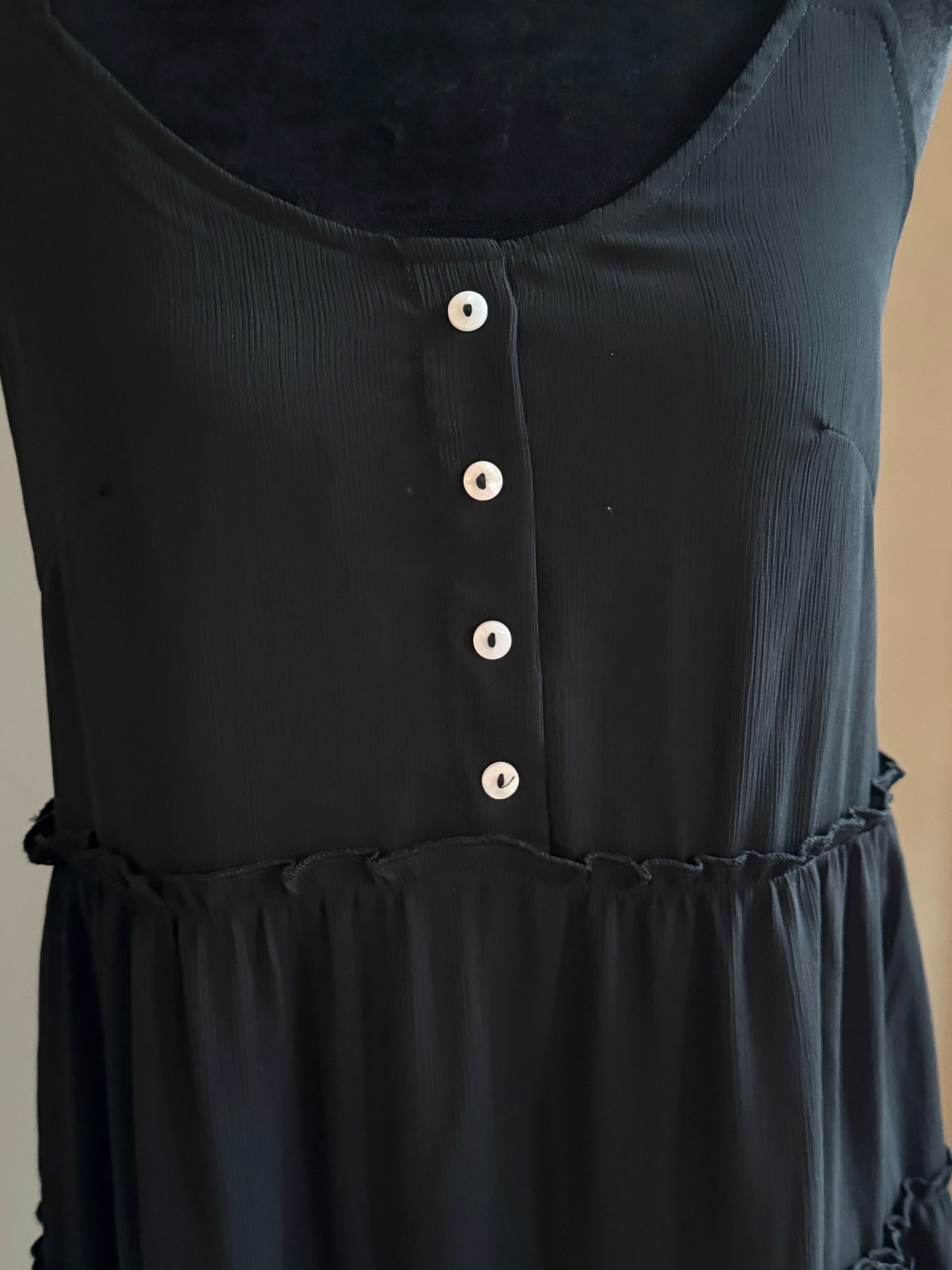 Button V-Neck Dress