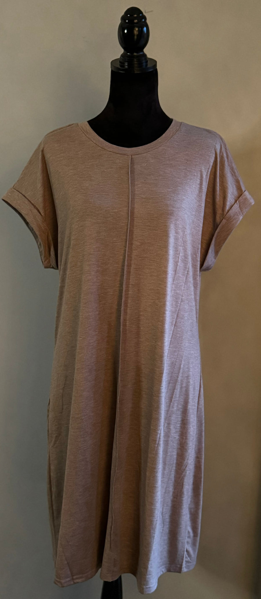 French Beige T-Shirt Dress