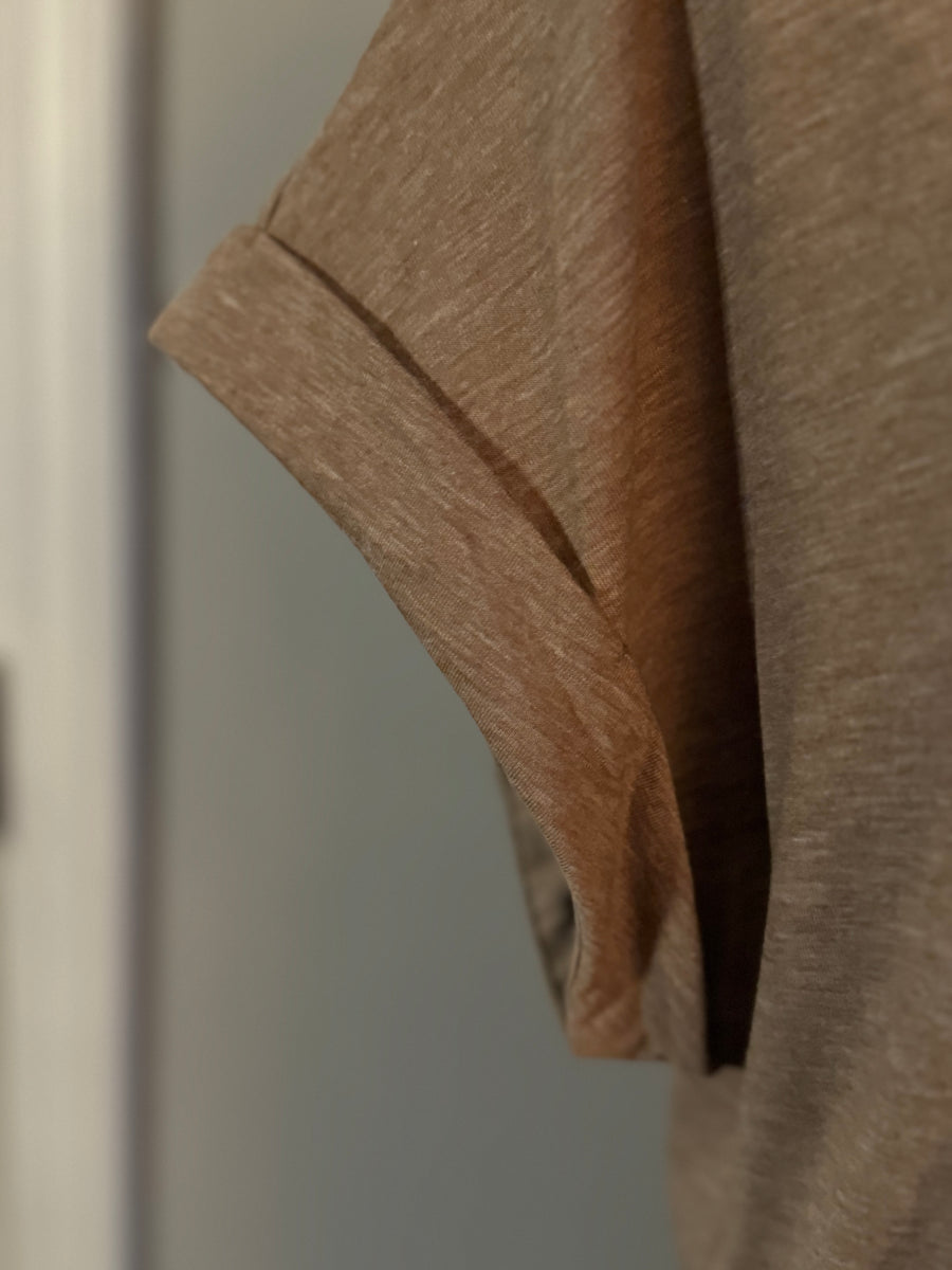 French Beige T-Shirt Dress