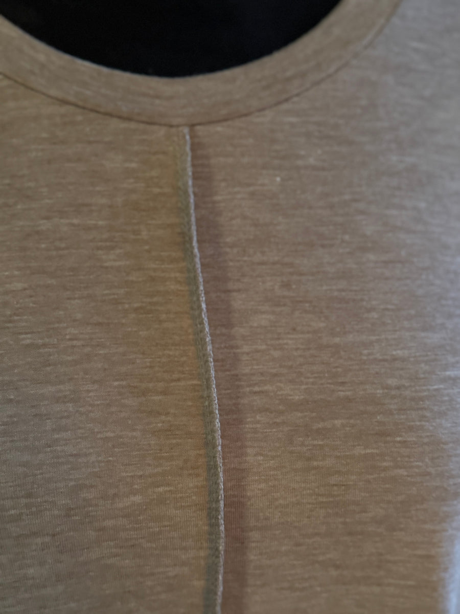 French Beige T-Shirt Dress