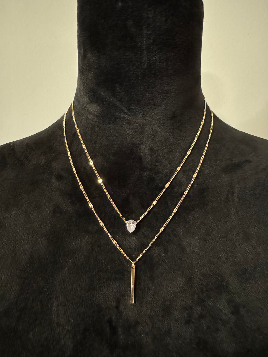 Gold Layered Pendant Necklace